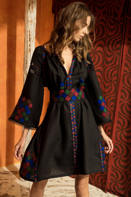 Inka Short Dress in Black