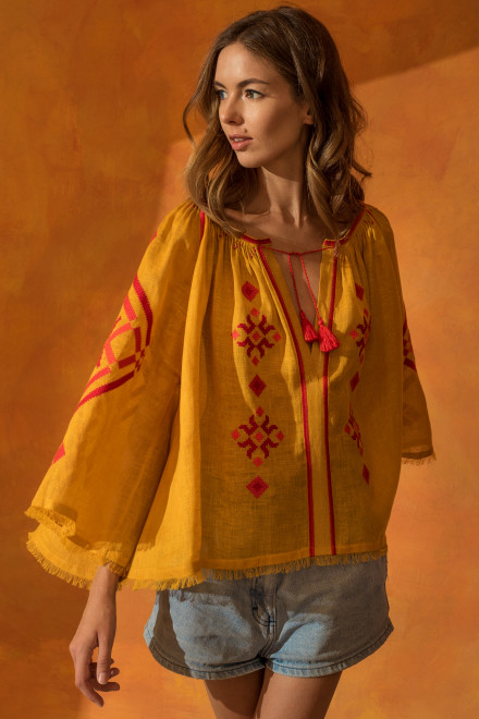 Provence Blouse in Ocher