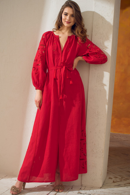 Rosha Long Dress in Red