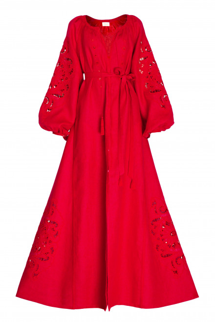 Rosha Long Dress in Red
