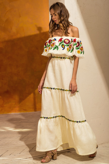 Neroli Long Dress in Ivory