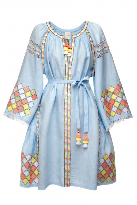 Inka Short Dress in Light Blue