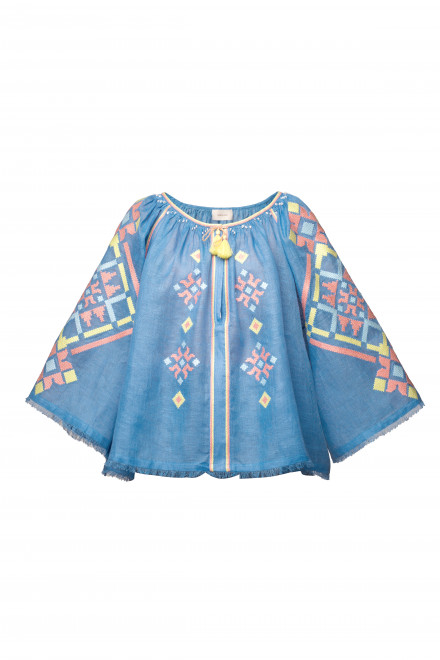 Provence Blouse in Sky Blue