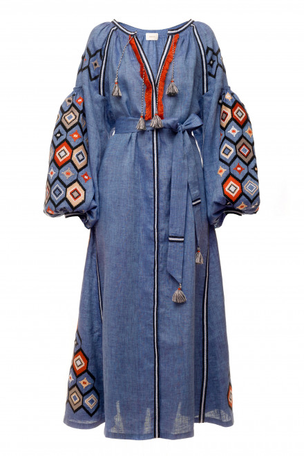 Mosa Midi Dress in Lavander Blue