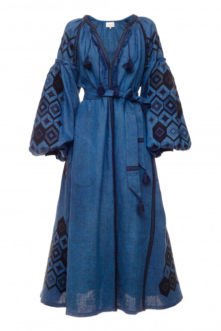 Mosa Midi Dress in Blue