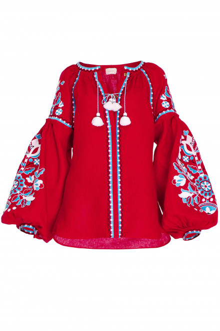 Blossom Tree Blouse in Red