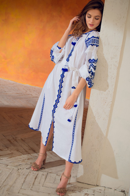 Lace Midi Dress in White