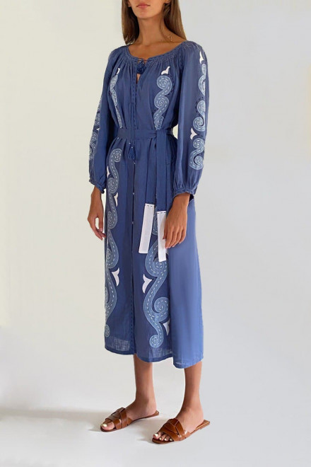 Nena Midi Dress in Pale Blue