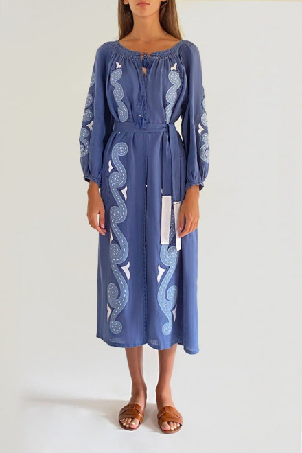 Nena Midi Dress in Pale Blue