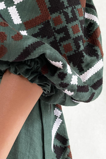 Gia Midi Dress in Green Pre-loved